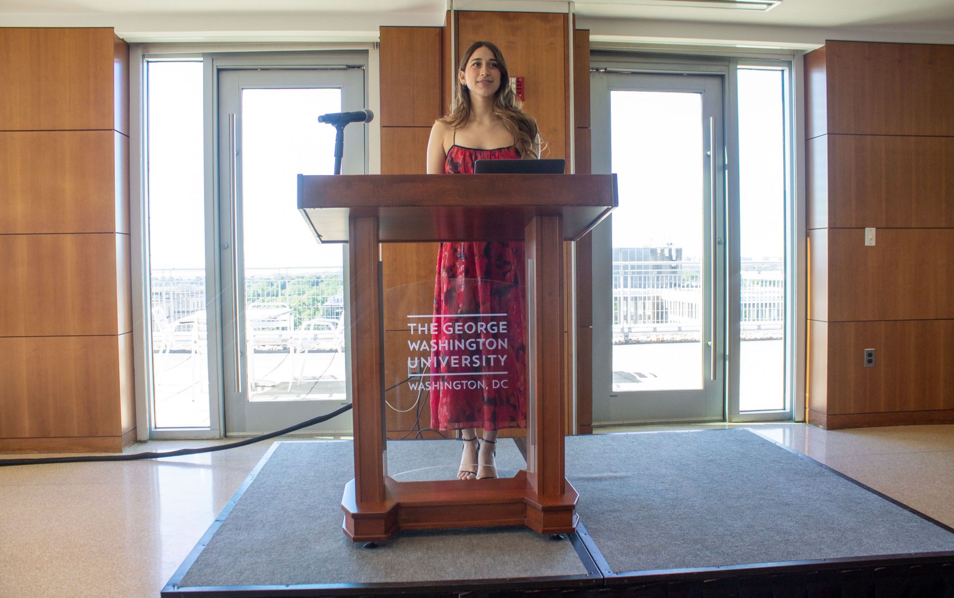 Natalia at podium