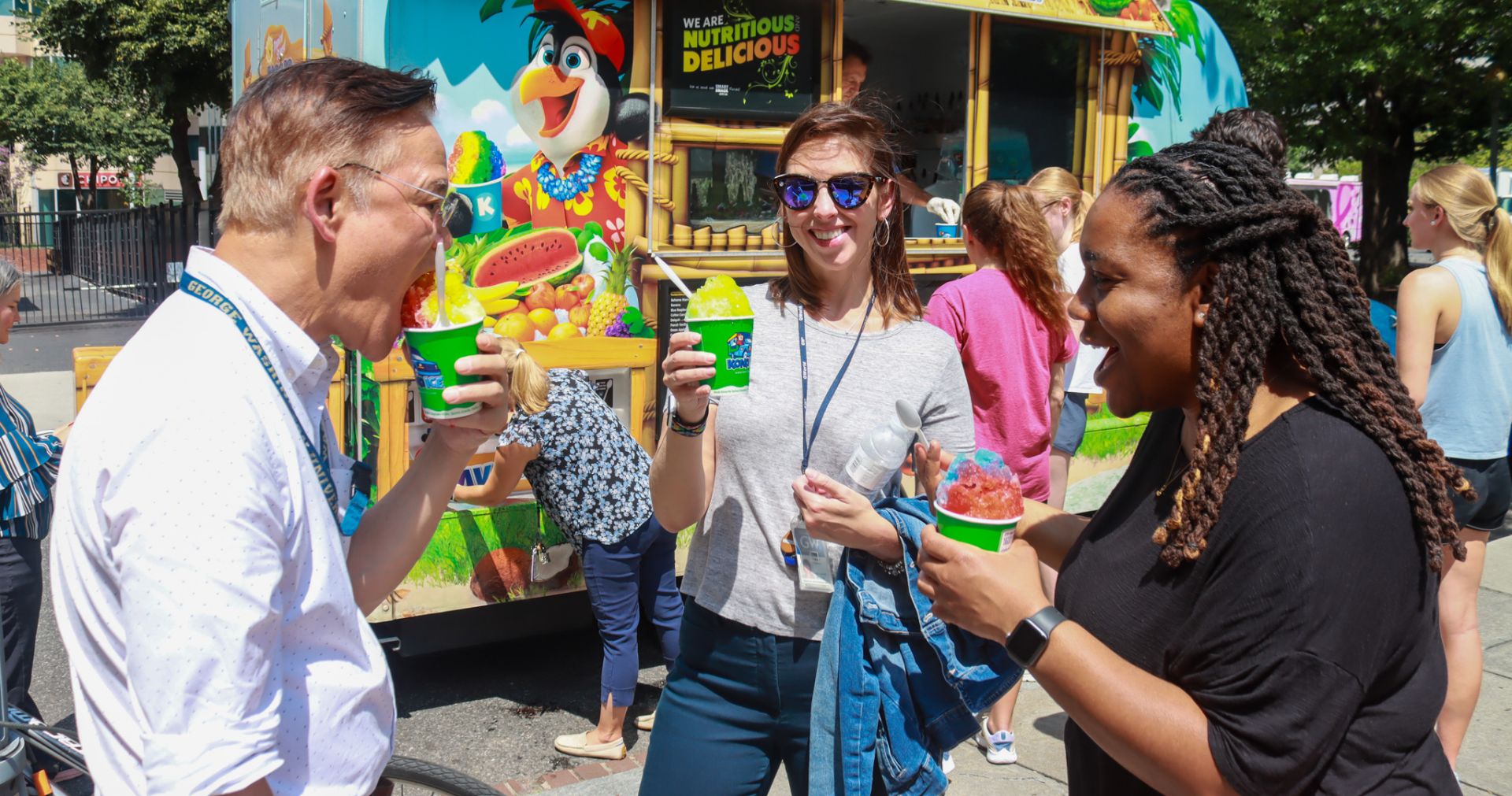 faculty eating kona ice