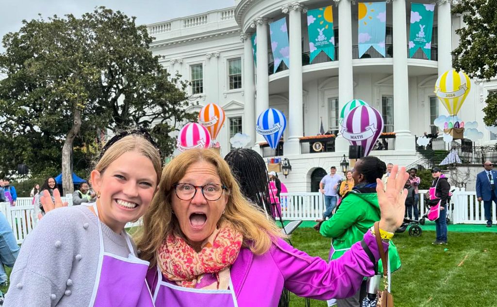 OT Student Abby with Dr. Henshaw smiling in front of White House