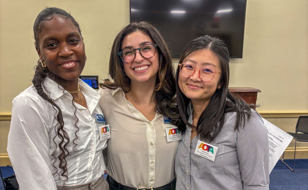 Quenita with Celia and Jenny Students at AOTA Hill Day