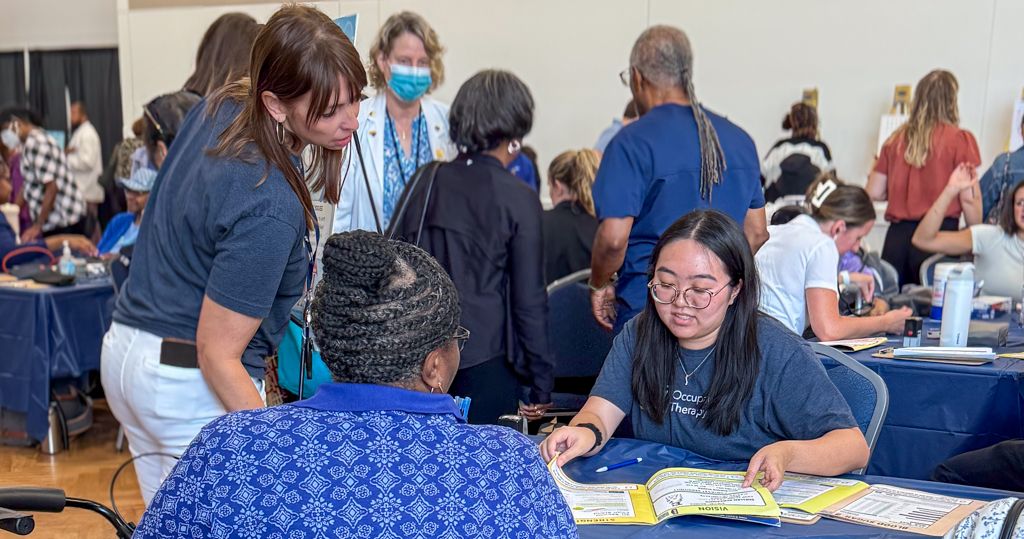 OT student Bonny Thach with Dr. Sarah Doerrer at Falls Prevention Awareness Day